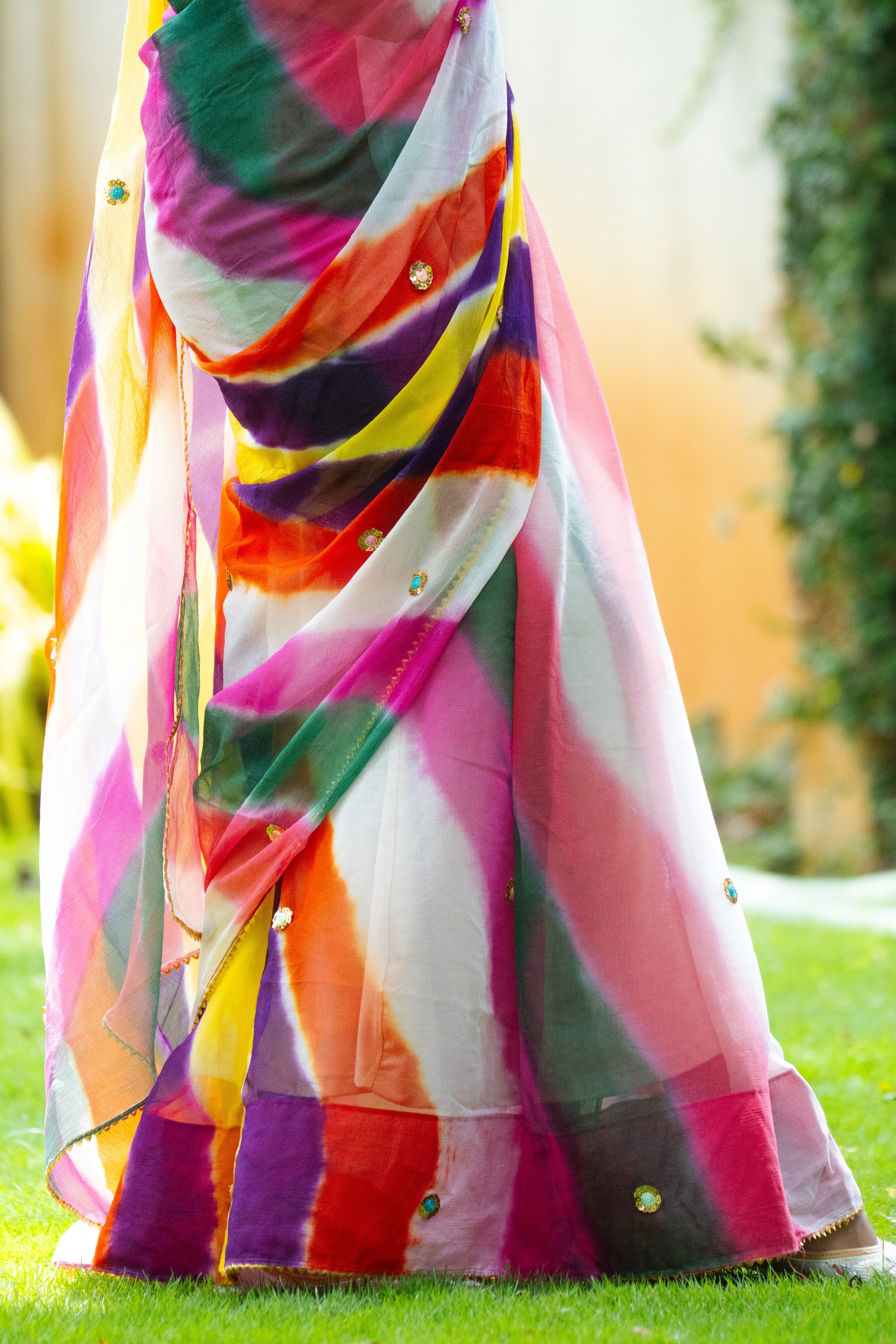 Mystic Hues Leheriya Chiffon Saree