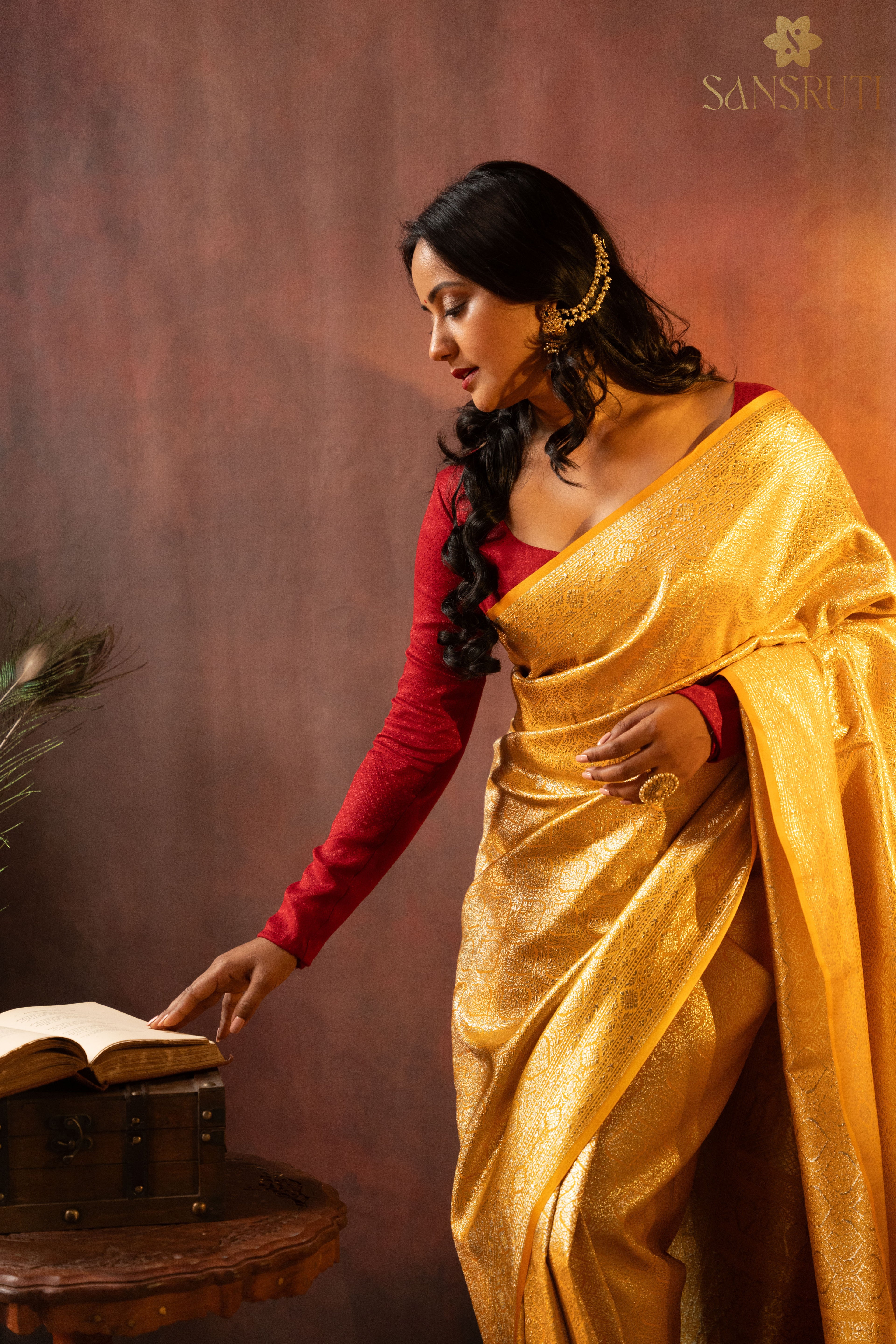 Sunlit Glory Brocade Banarasi Saree