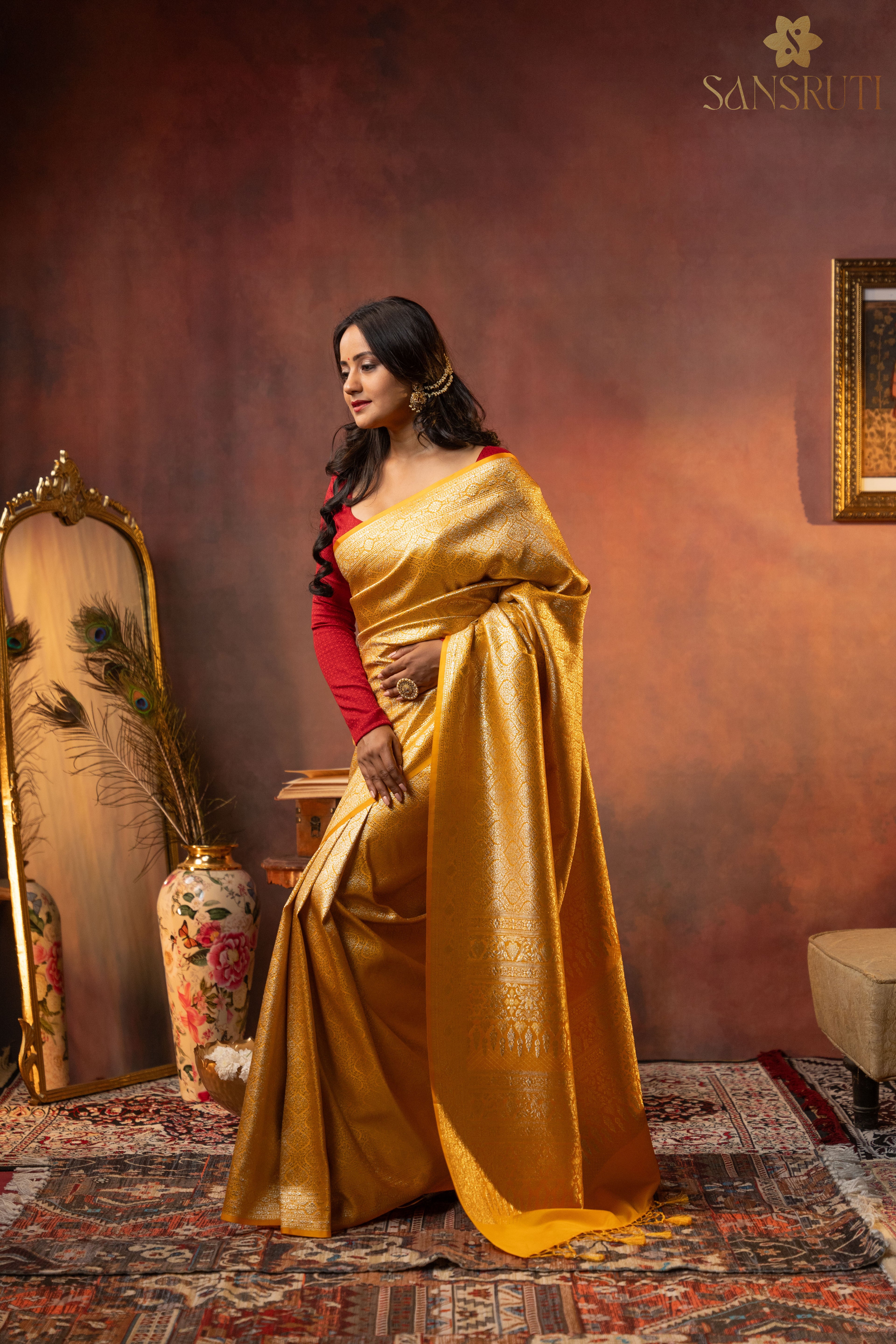 Sunlit Glory Brocade Banarasi Saree