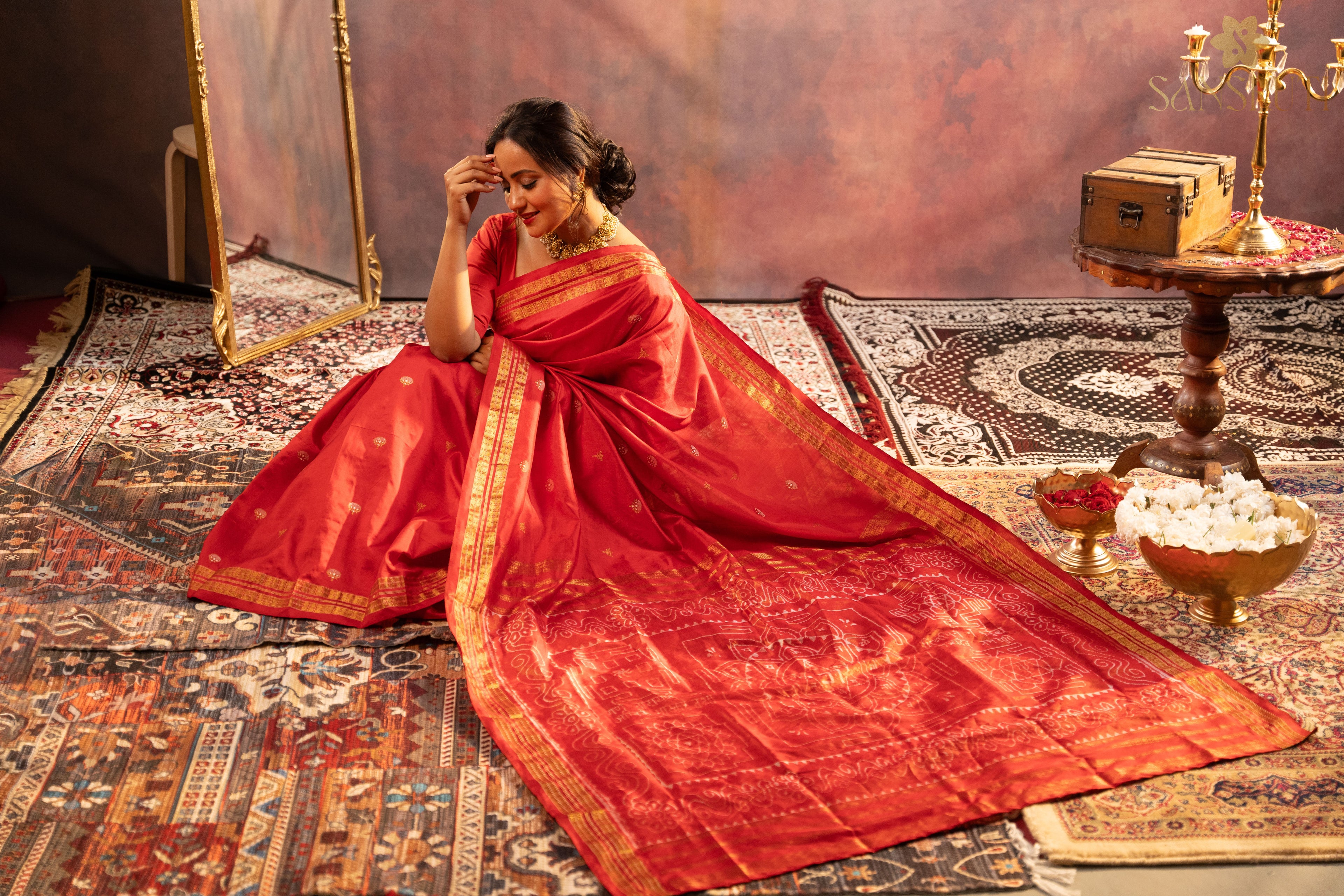 Shree Laxmi Yantra Sambalpuri Silk Saree