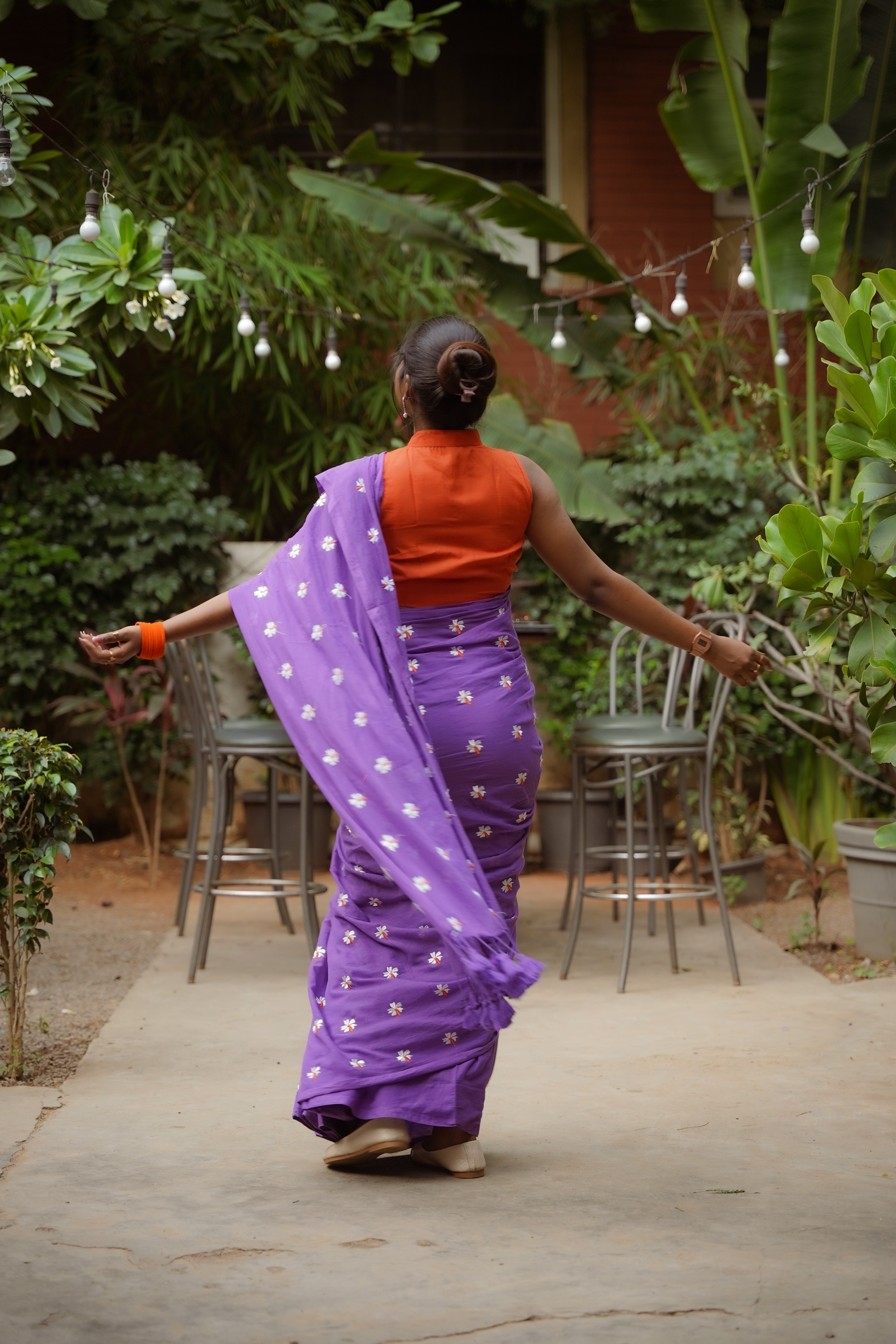 Lavender Whisper Mulmul Saree
