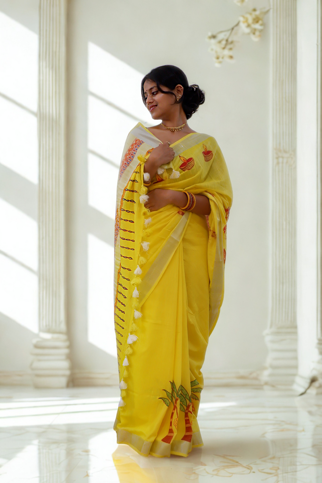 Kharna Puja Madhubani Cotton Saree
