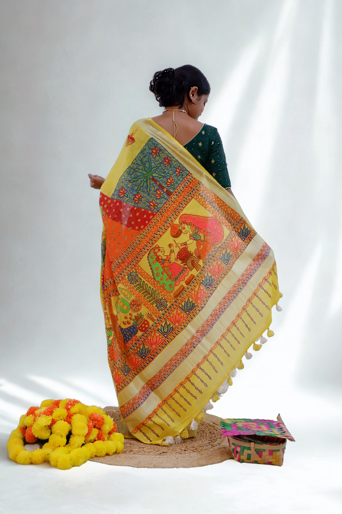Kharna Puja Madhubani Cotton Saree