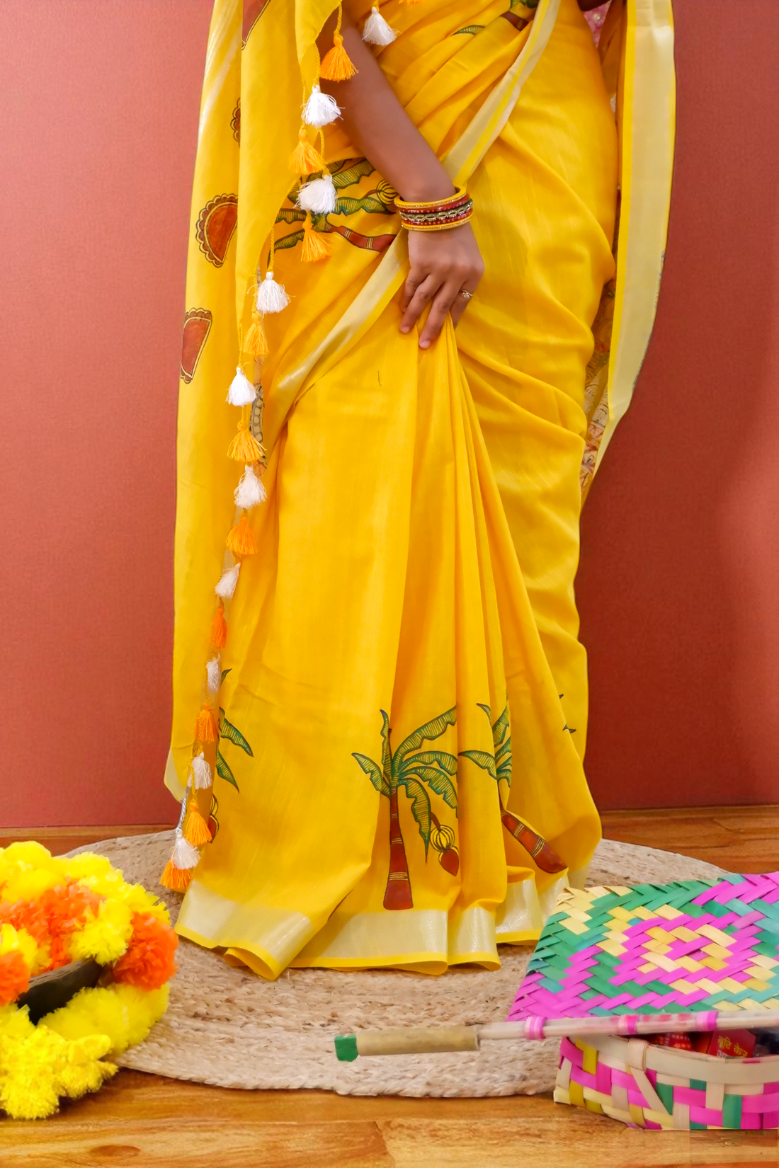 Chhath Puja Madhubani Cotton Saree