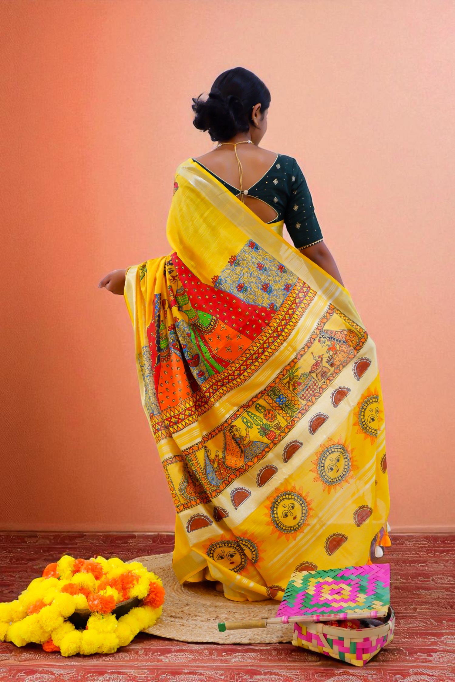 Chhath Puja Madhubani Cotton Saree