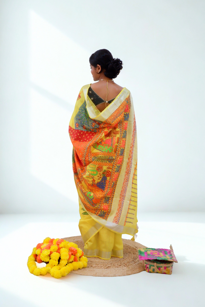 Kharna Puja Madhubani Cotton Saree