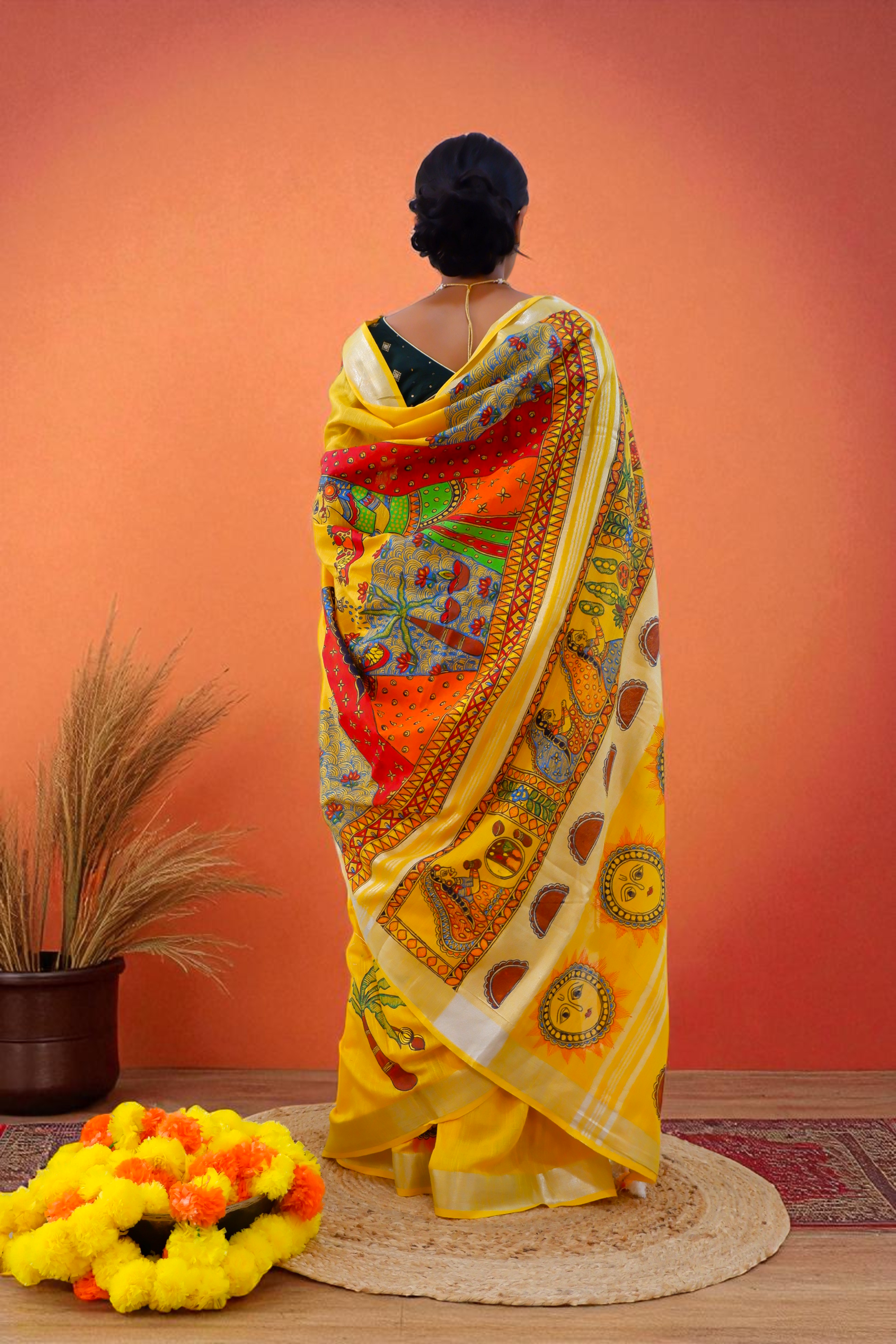 Chhath Puja Madhubani Cotton Saree
