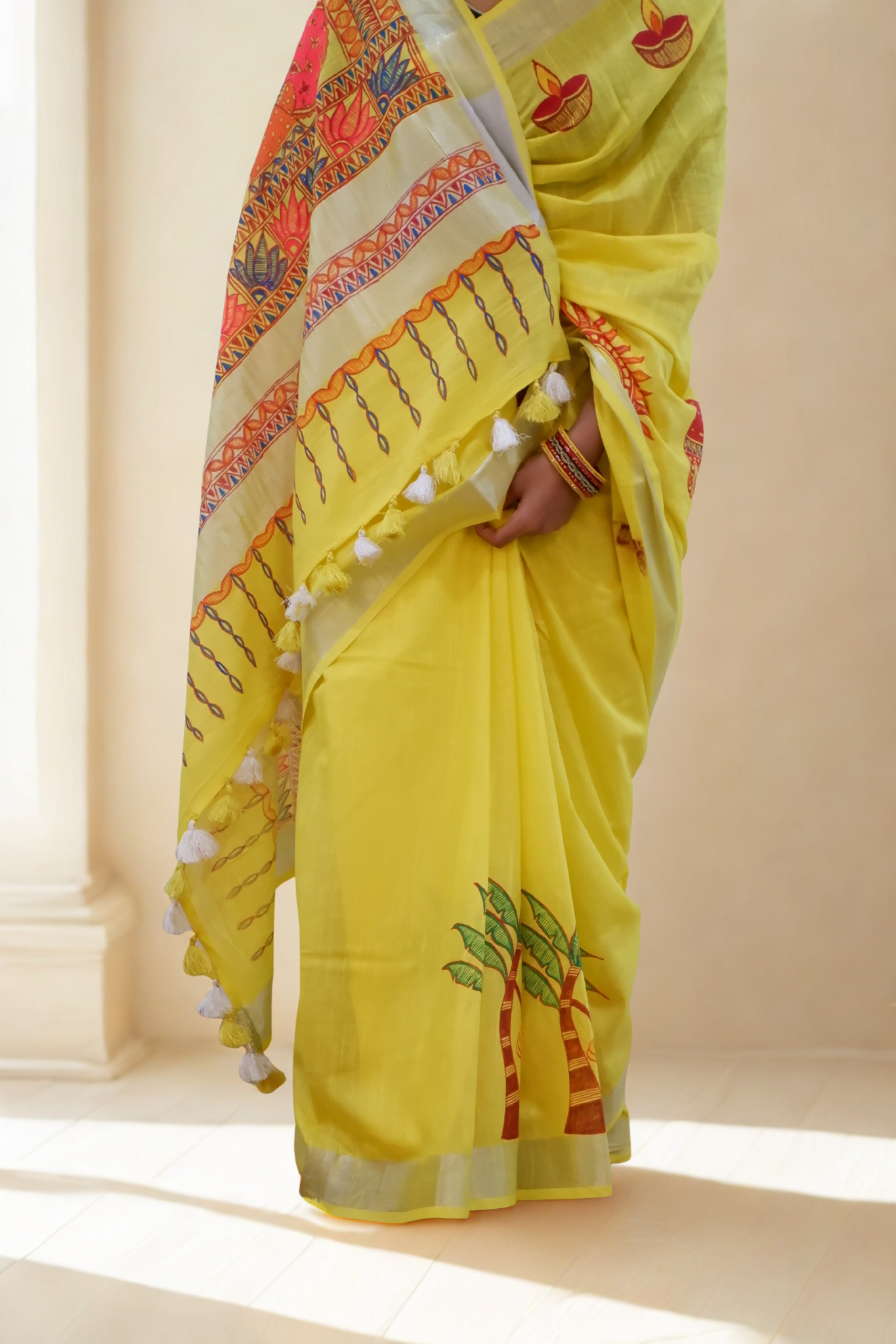 Kharna Puja Madhubani Cotton Saree