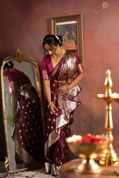 Royal Bloom Floral Banarasi Saree