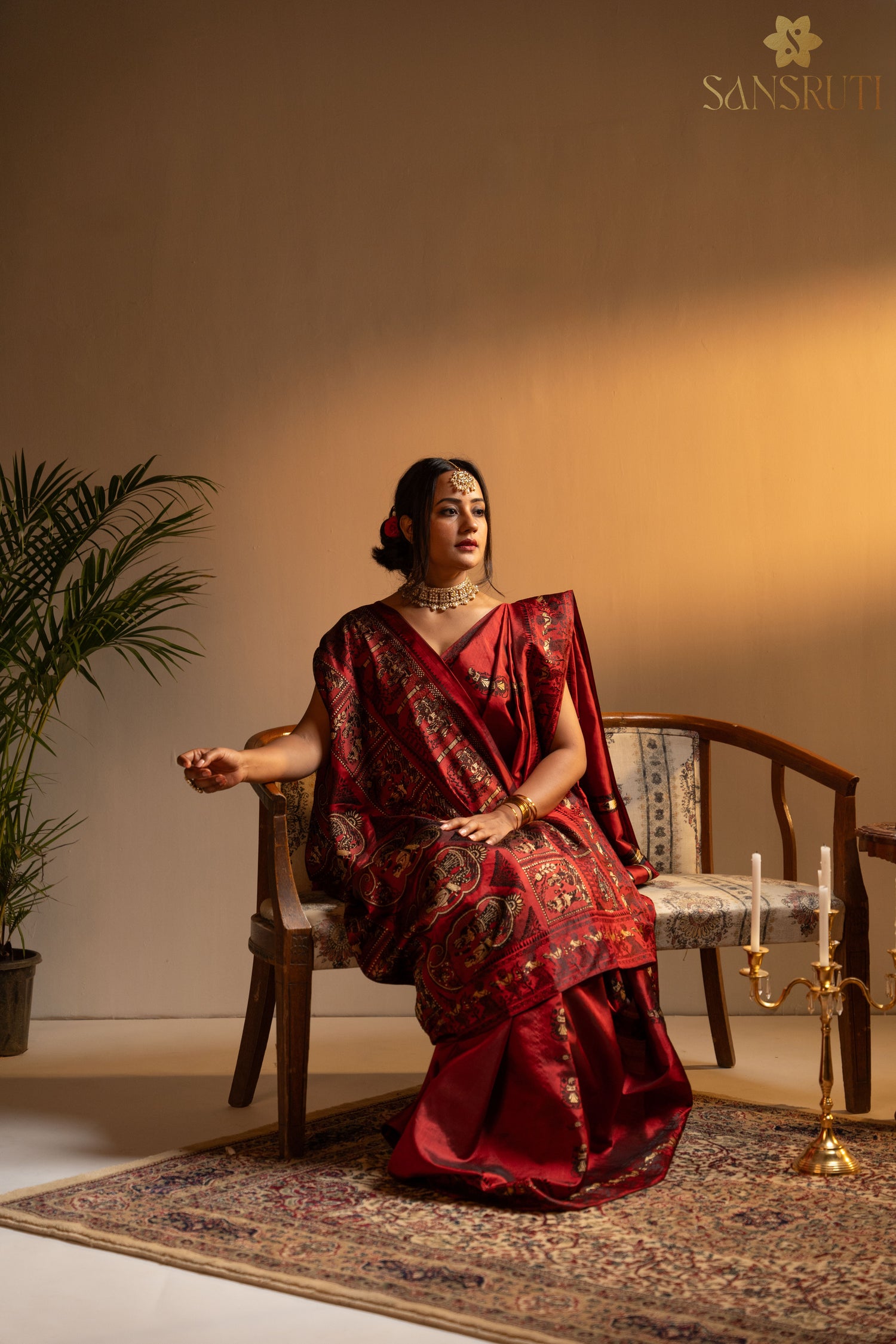 Scarlet Heritage Baluchari Silk Saree