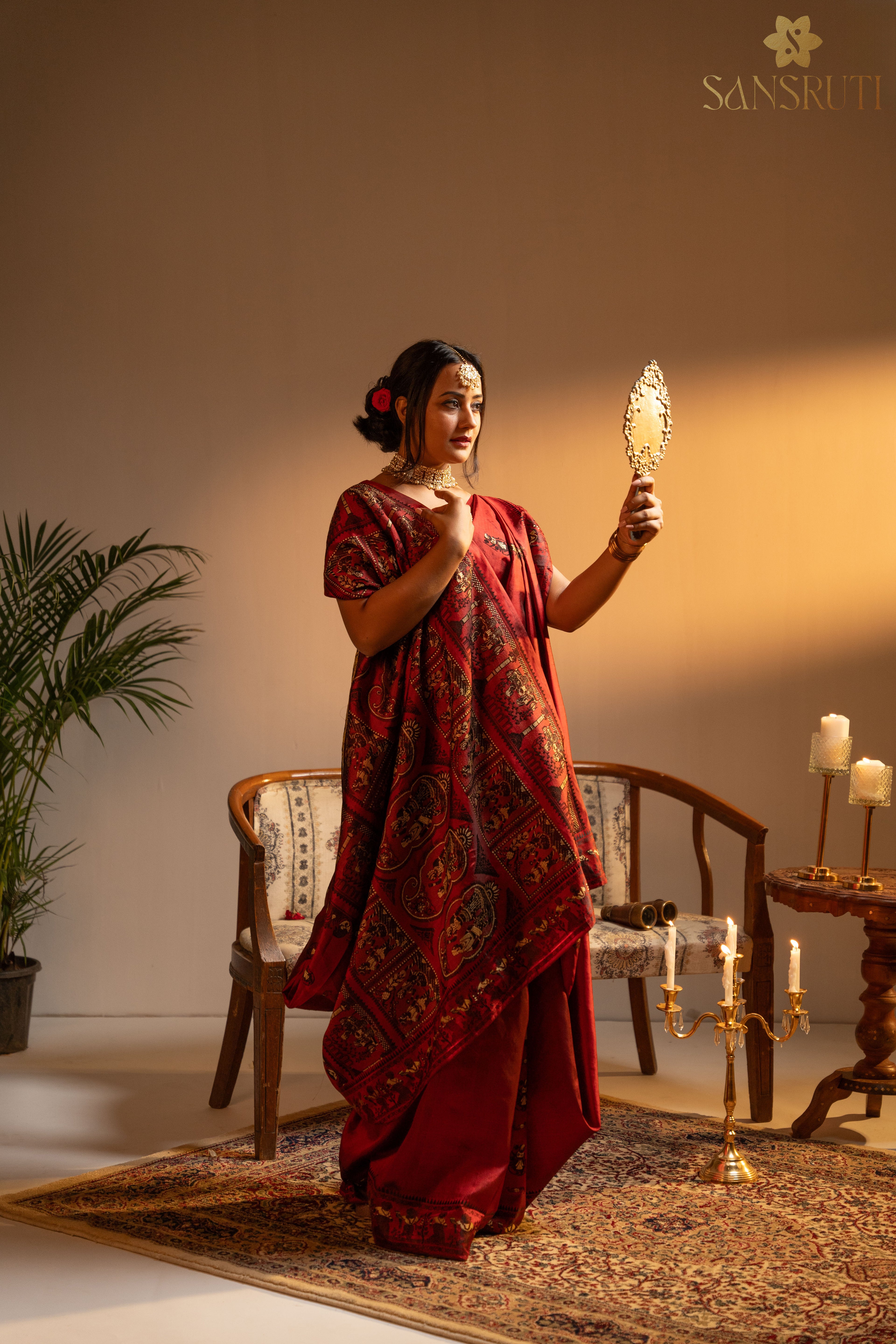 Scarlet Heritage Baluchari Silk Saree