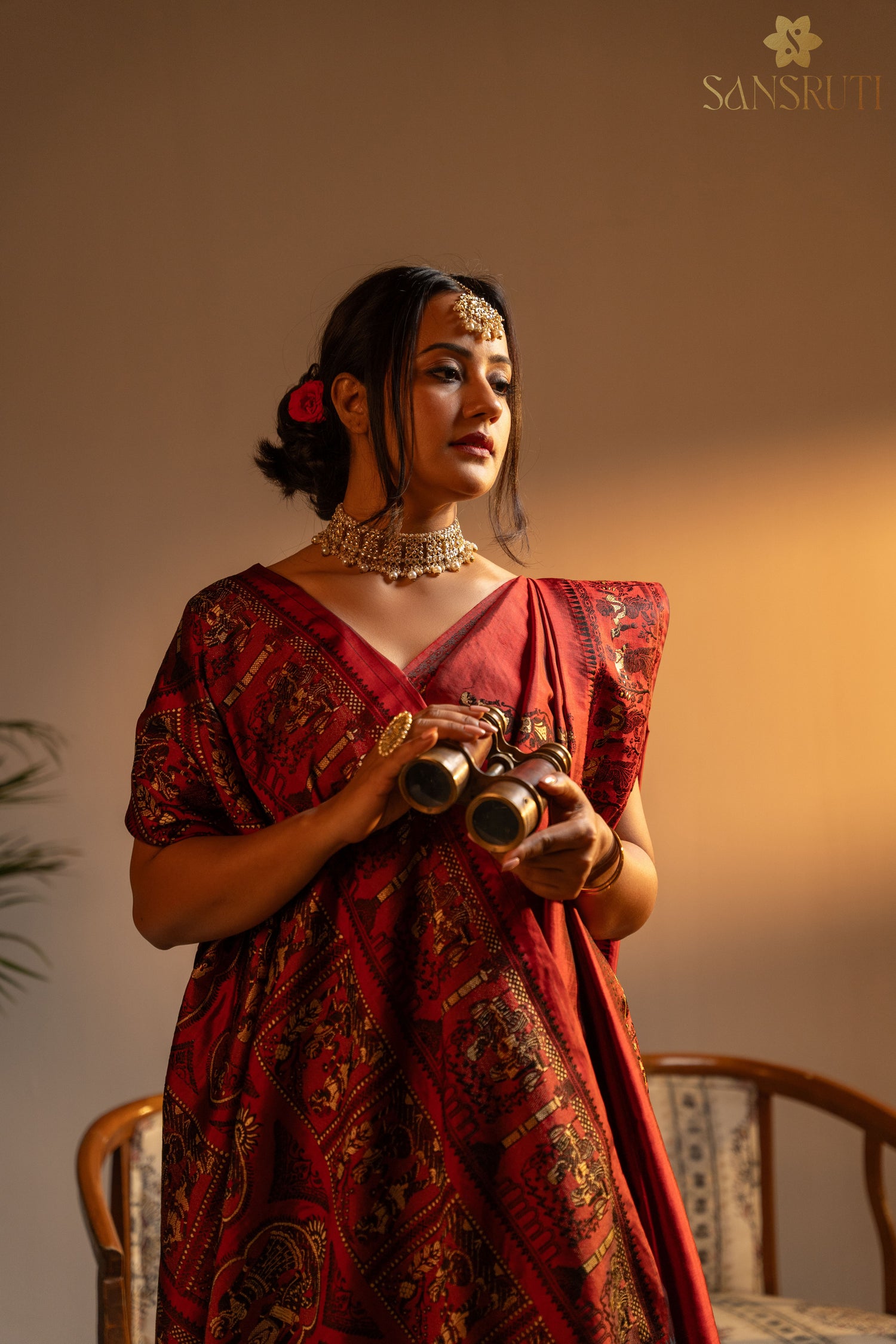 Scarlet Heritage Baluchari Silk Saree