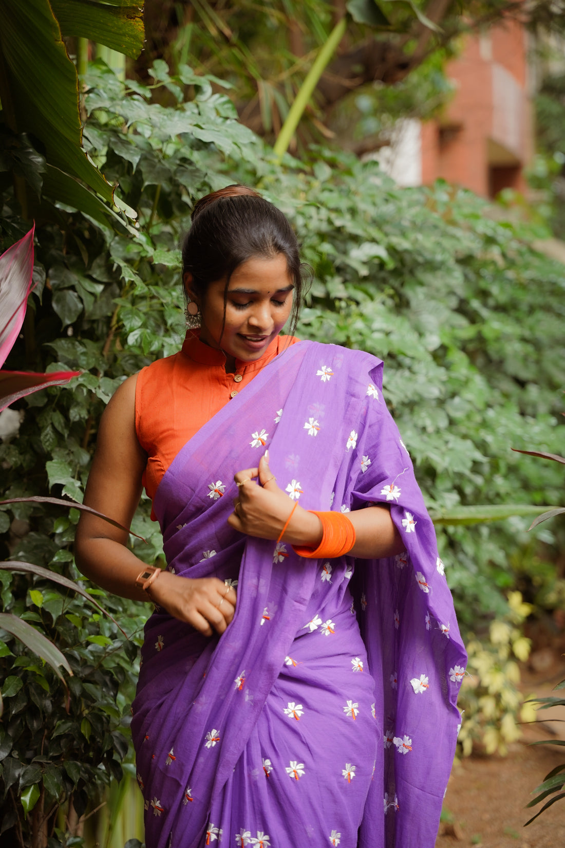 Lavender Whisper Mulmul Saree