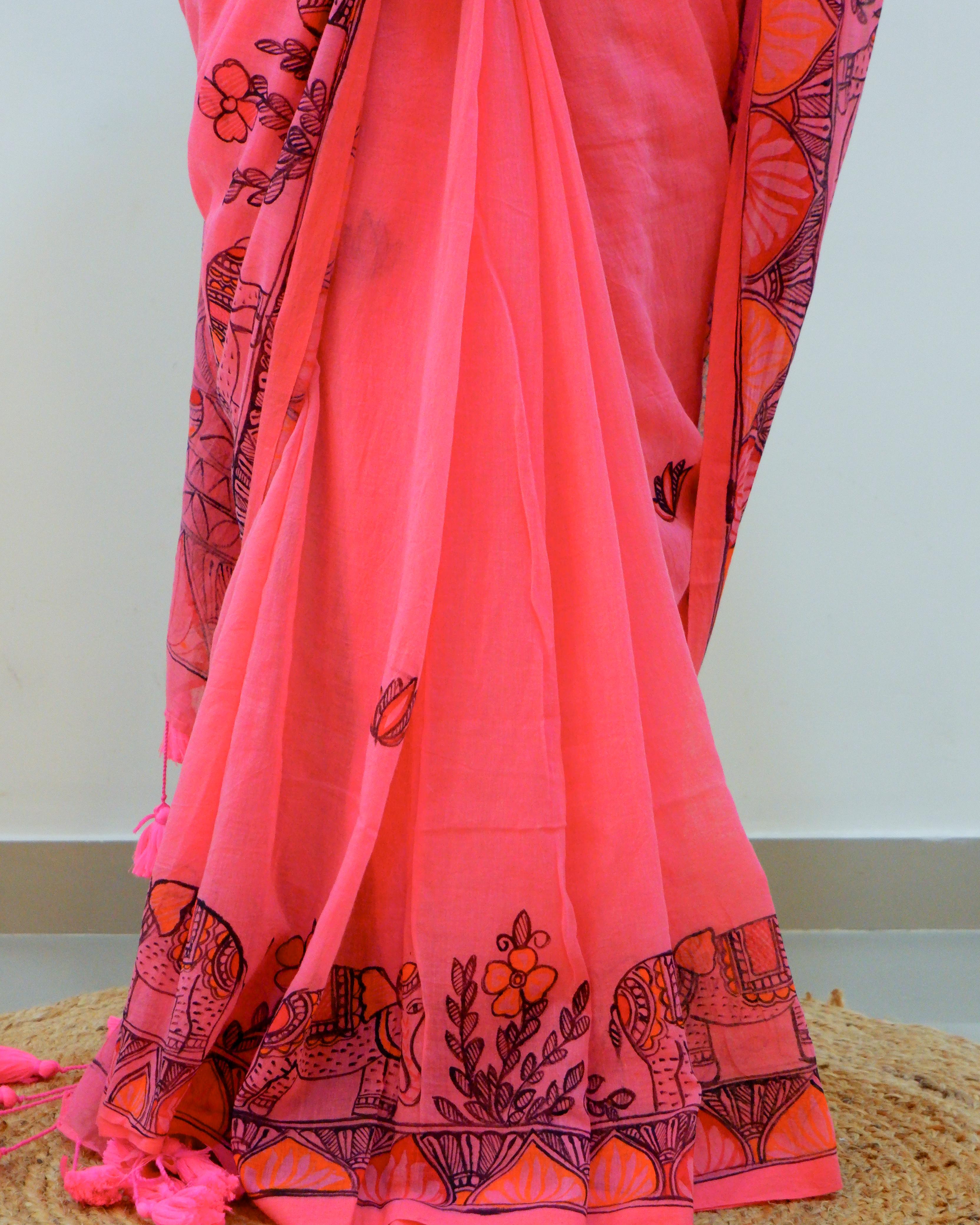 Regal Bloom Madhubani Saree