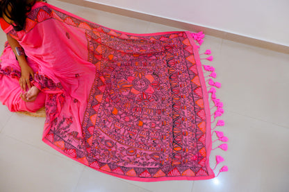 Regal Bloom Madhubani Saree